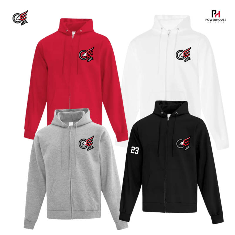 Clarington JR Eagles Youth Generic Brand Full Zip Hoodie