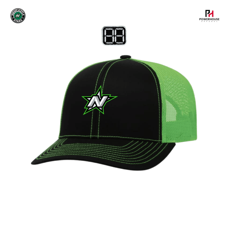 Stars Meshback Trucker Neon Green Snapback Hat