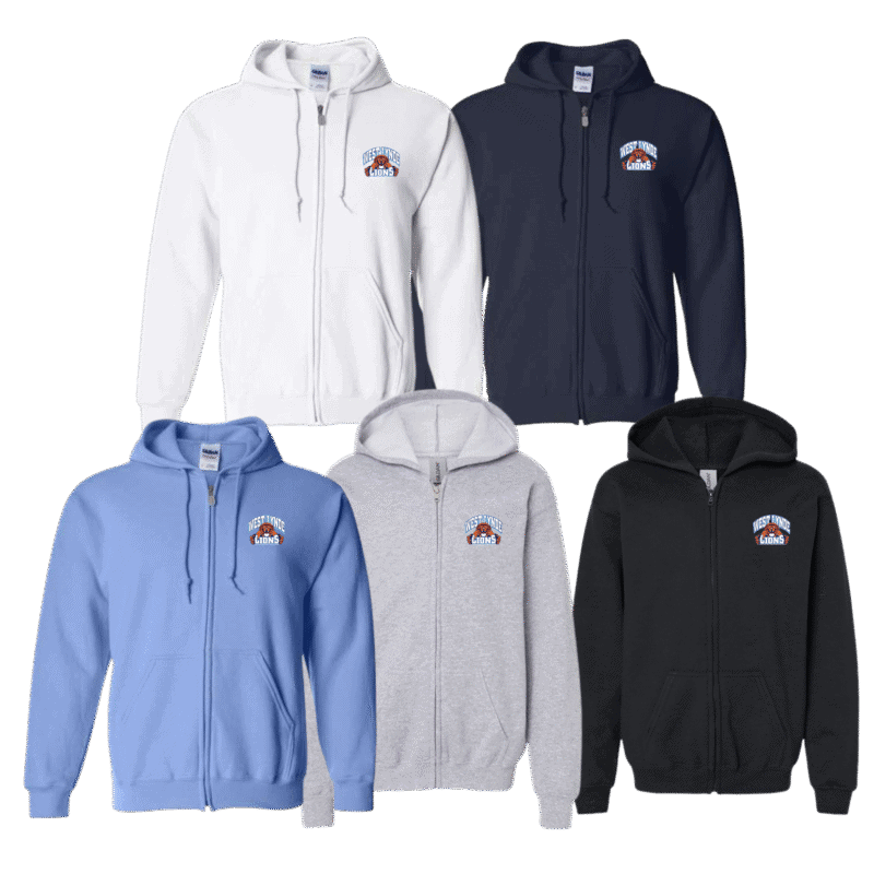 West Lynde Adult Generic Brand Full Zip Hoodie