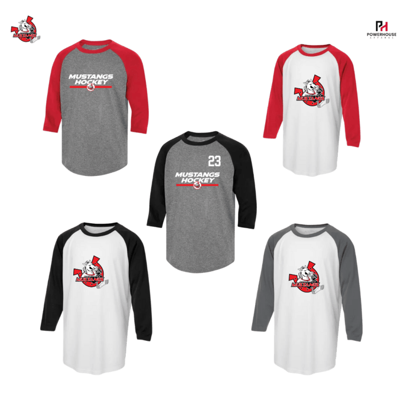 MUSTANGS Adult Generic Brand Athletic Baseball Style Shirt