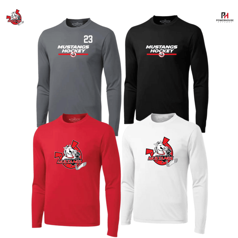 MUSTANGS Youth Generic Brand Long Sleeved Athletic T-Shirt