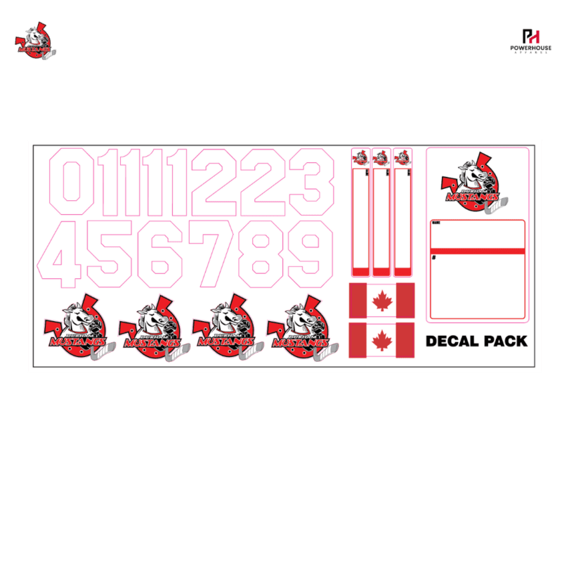 DURHAM MUSTANGS Helmet Sticker Decal Pack